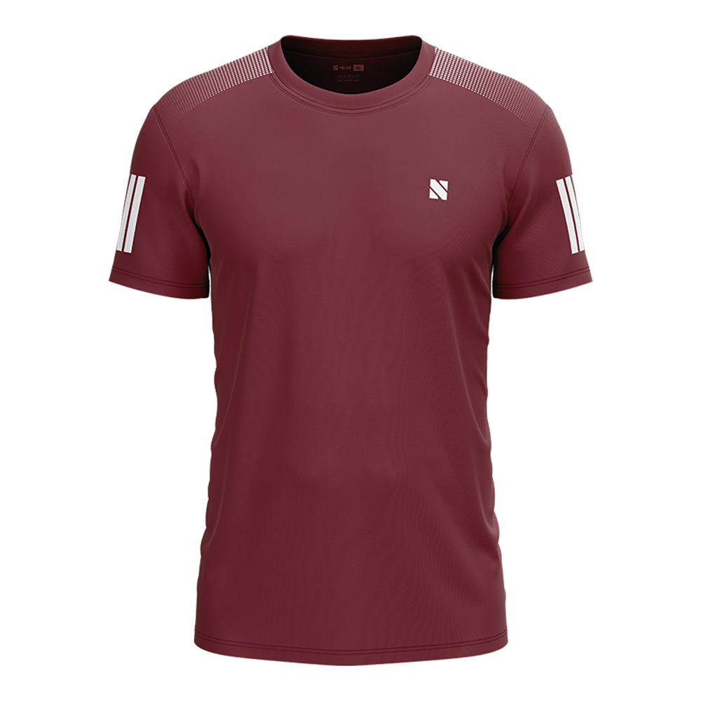 Nexf Mesh Half Sleeve Jersey T-Shirt for Men - Maroon - NEXF04