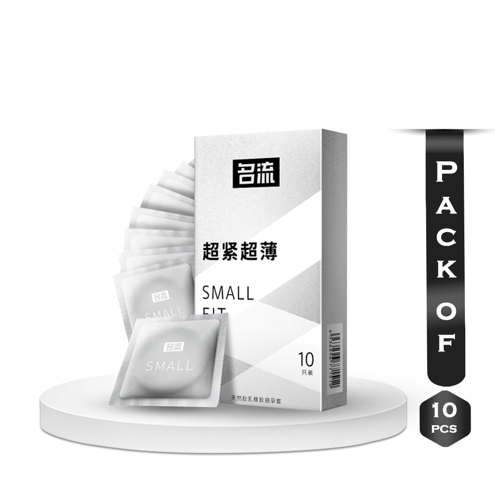 Pack of 10 Pieces G Small Super Ultra Thin Plain Silver Condoms