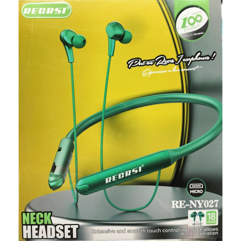 RECRSI RE-NY027 Sports Bluetooth Bass Neckband Headset