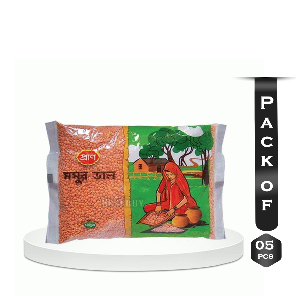 Pack Of 5 Pcs Pran Mushur Dal - 500gm