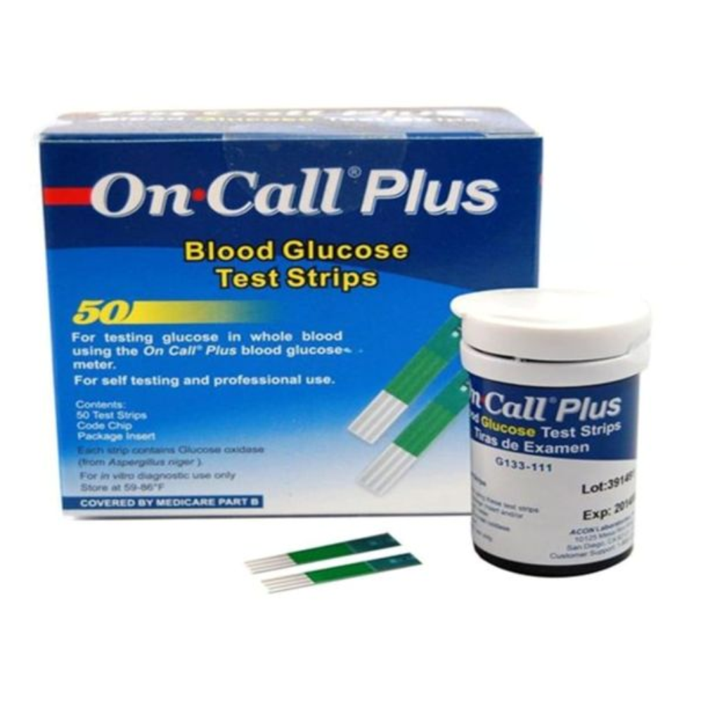 On Call Plus Blood Glucose Test Strips - 50Pcs 