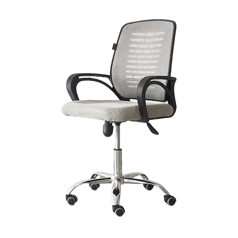 Fabric and Plastic Regular Executive Office Chair - Gray and Black