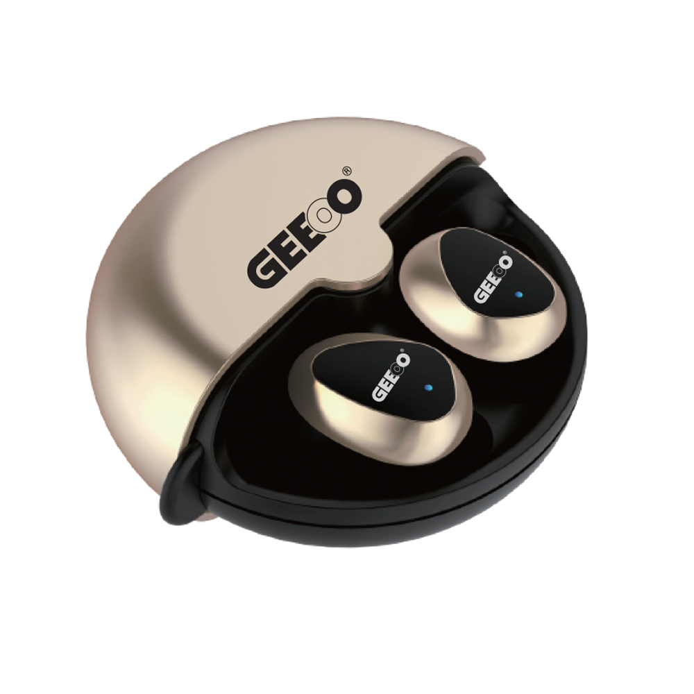 GEEOO GT-50 New Style TWS Touch Control Wireless Earbuds - Black and Brown