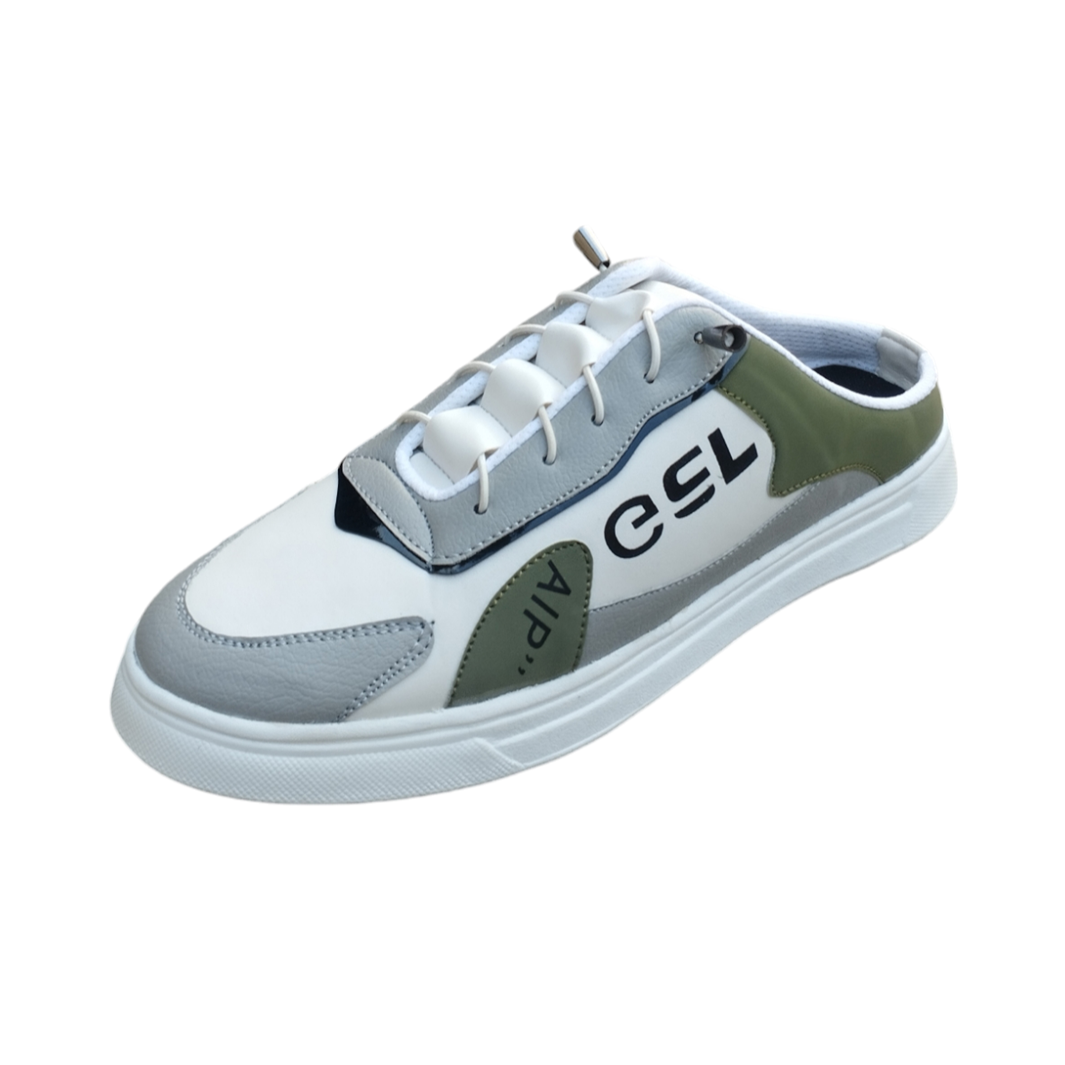 Sport Pu Leather Half Sneakers  For Men - Olive - GO
