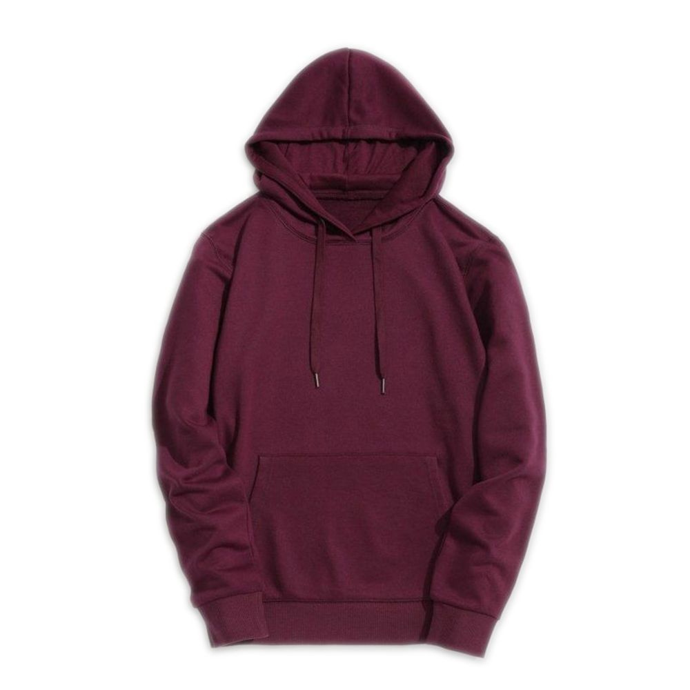 Cotton Fleece Full Sleeve Hoodie For Men - Maroon - HM-30