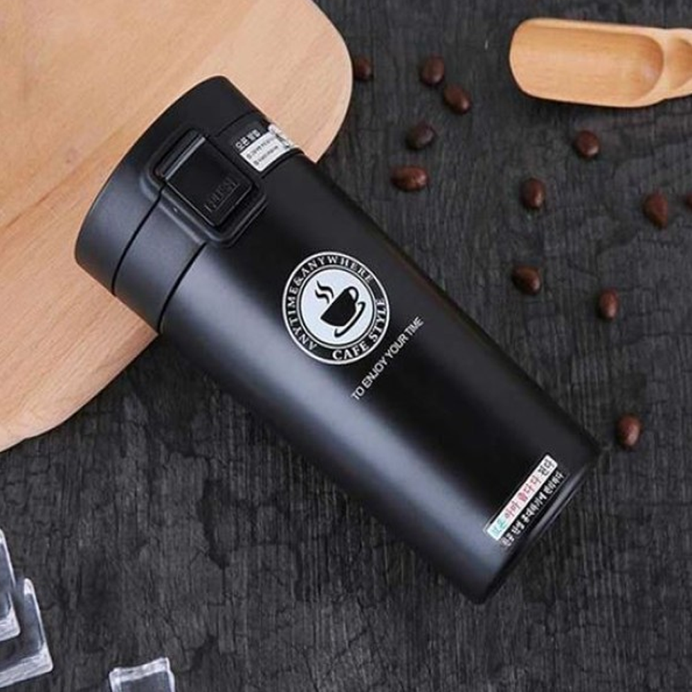 Tumbler Fashion Stainless Steel Hot Coffee Mugs - 380ml - Black