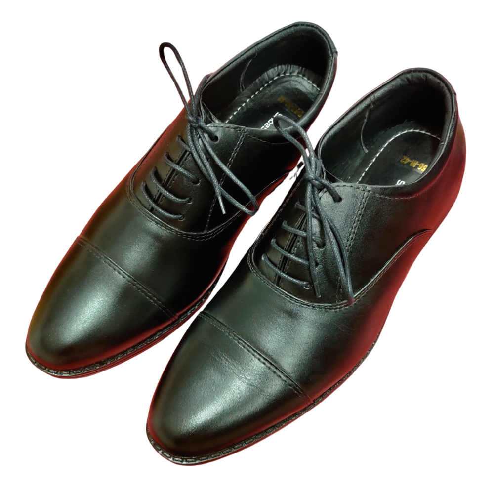 Leather Formal Oxford Shoe For Men - Black - 111