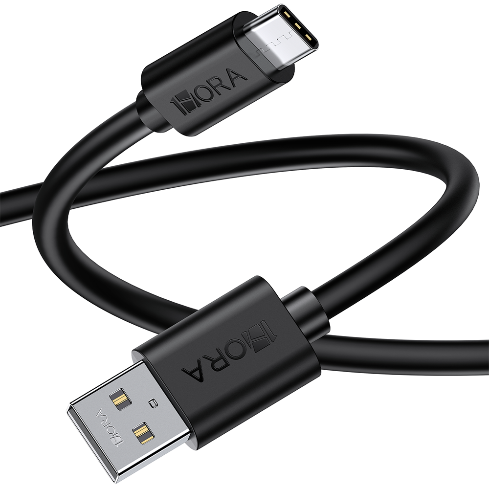 1Hora V8 Series Micro USB to Type C Cable - 1M - Black - CAB184N