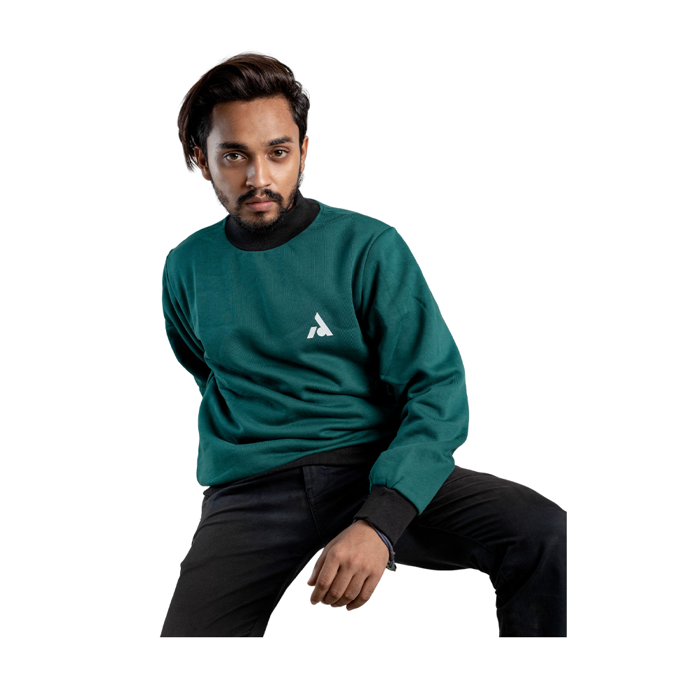 Bottle green sweatshirt mens best sale