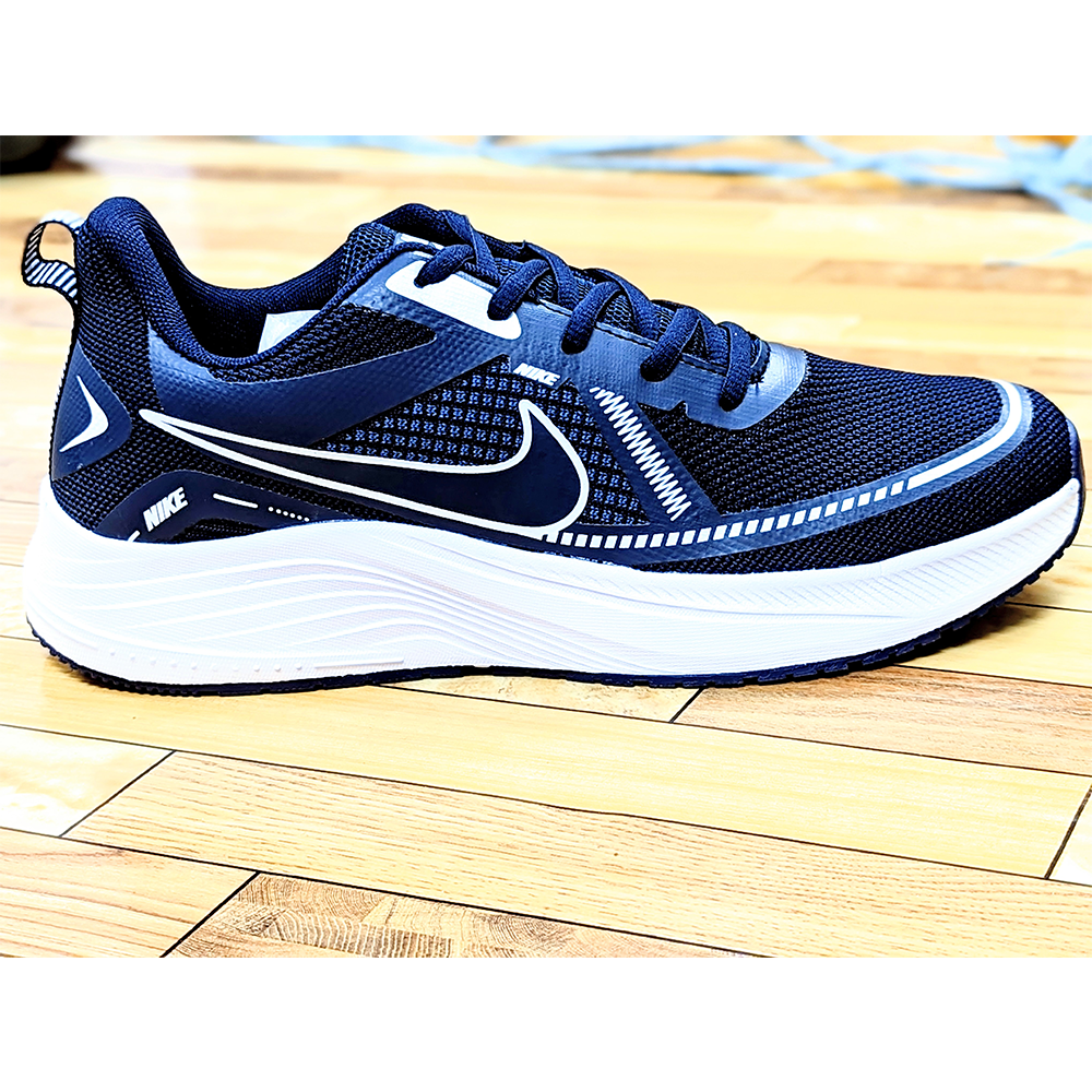 Nike Mesh Zoom Summer Sports Running Shoes For Men - Navy Blue - EFH-1040