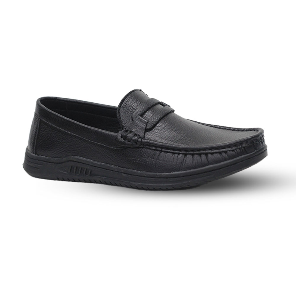 Leather Casual Shoe For Men - Black - MC188