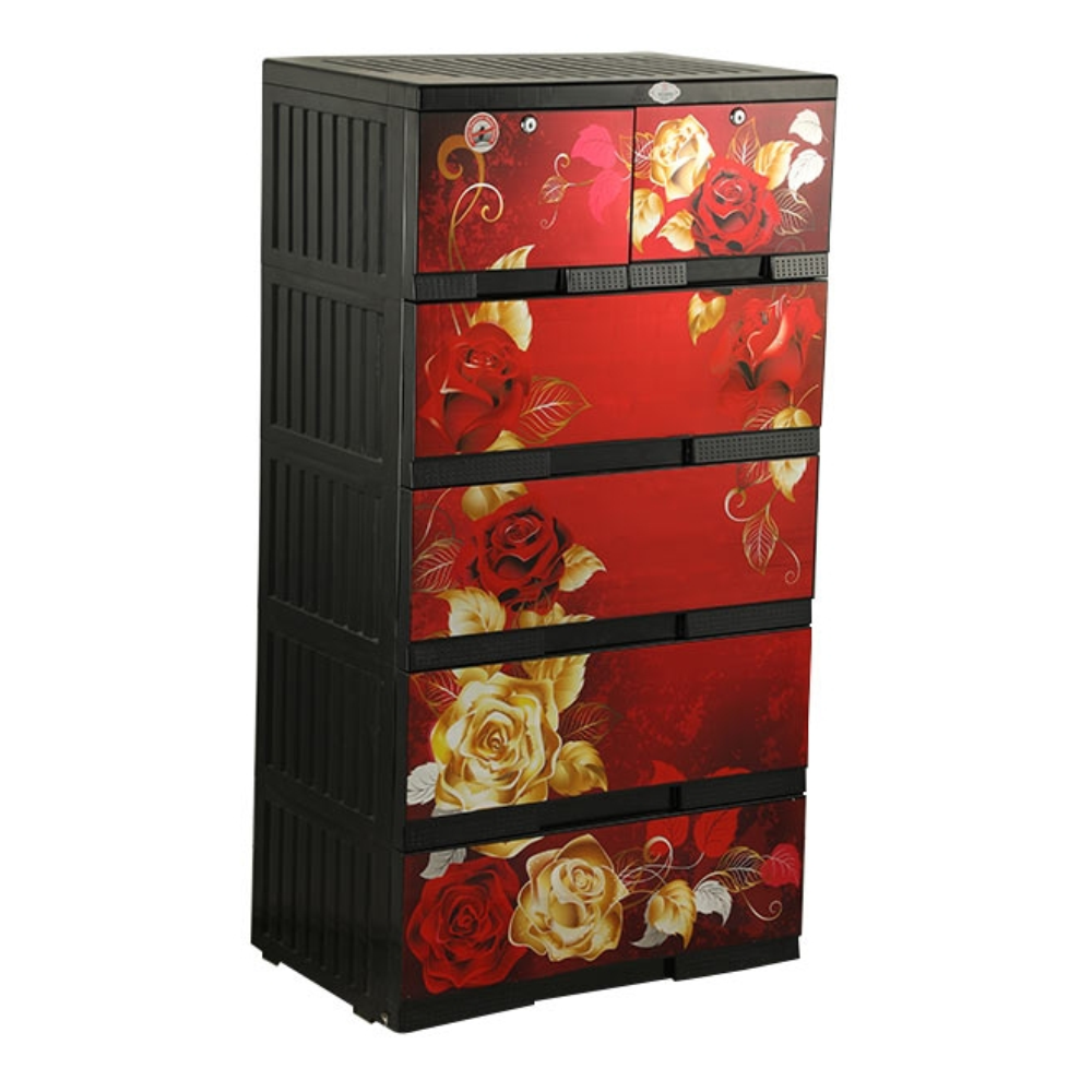 RFL Plastic Wardrobe Platinum 5D Diana Red and Black 891223