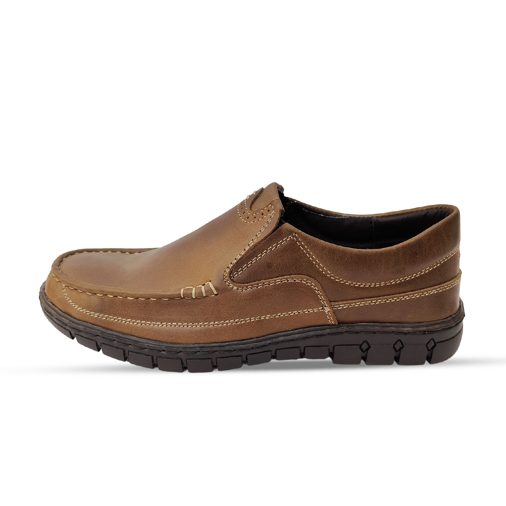 Reno Leather Casual Shoe For Men - Tan - RC9023
