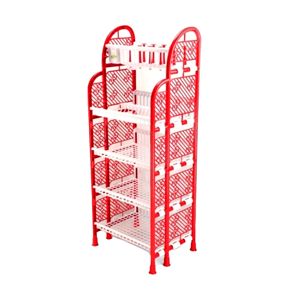 RFL Queen Kitchen Rack 5 Step - Red and White