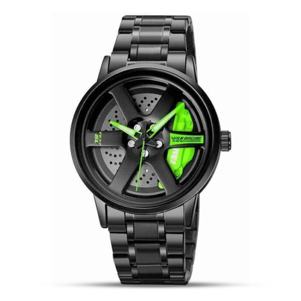 SKMEI 1787 Wheels Rolling Watch For Men - Black And Green
