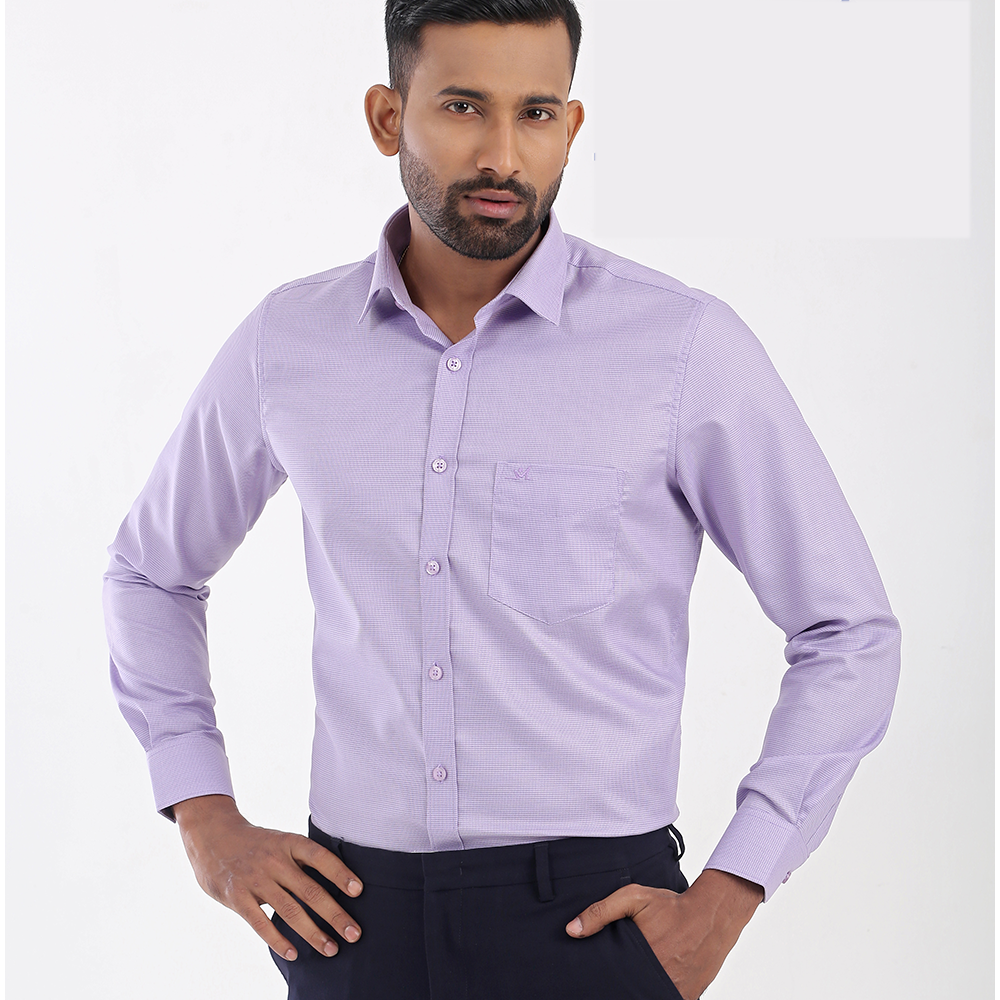 Fine Cotton Full Sleeve Formal Shirt For Men - Alice Blue - Ab-8167