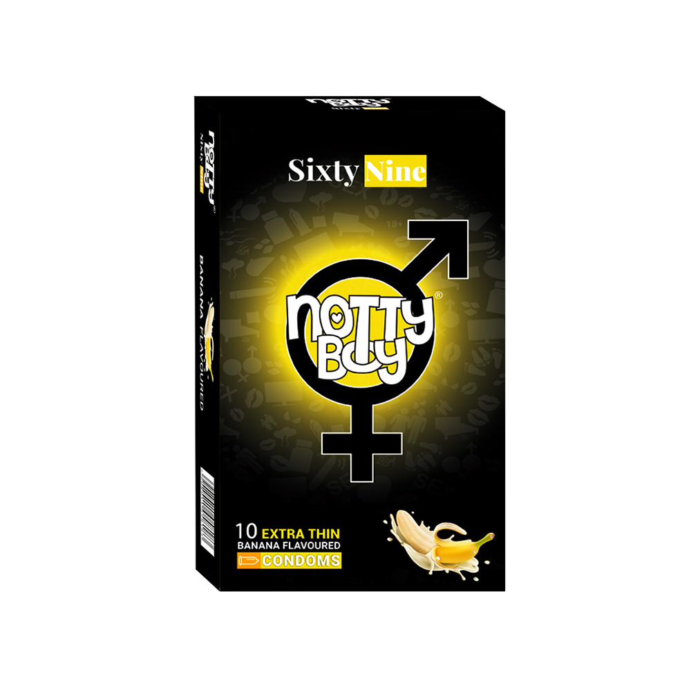 Pack Of Ten NottyBoy SixtyNine Banana Flavor Condoms