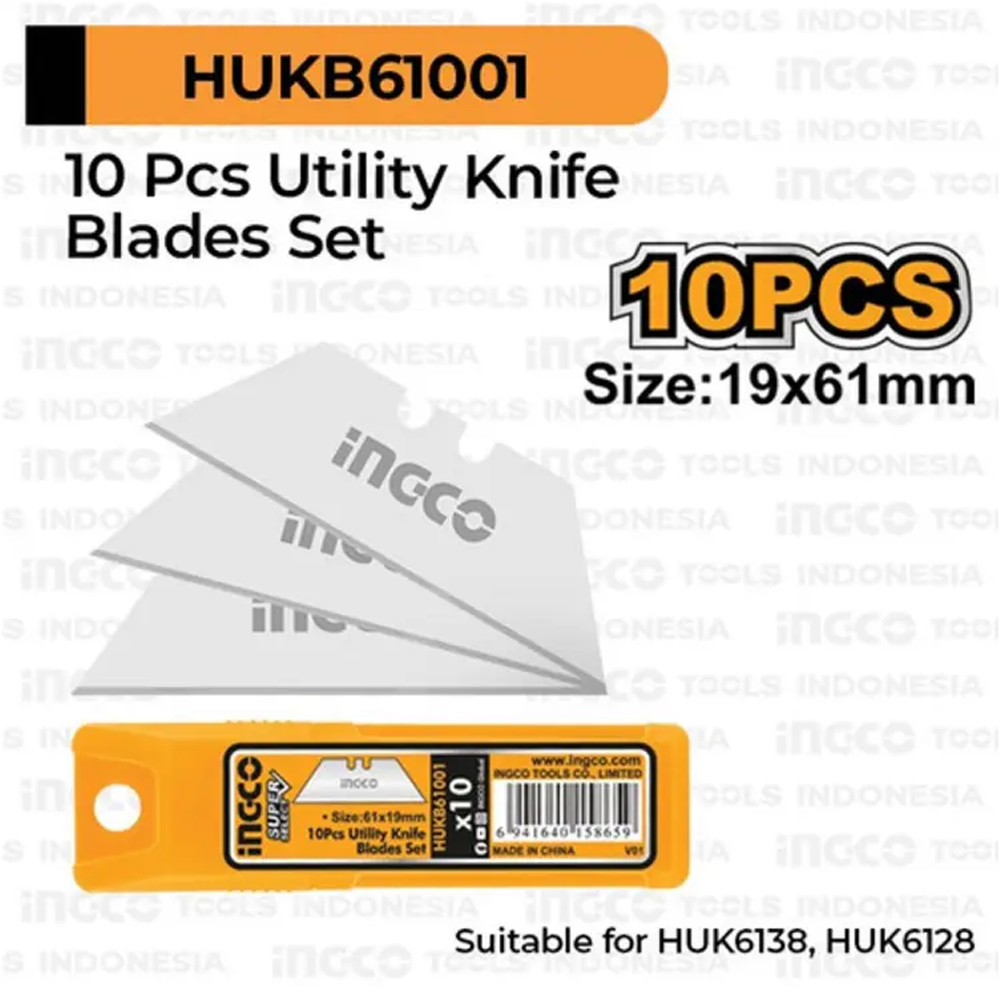 Ingco HUKB61001 Utility Knife Blades - 10 Pcs