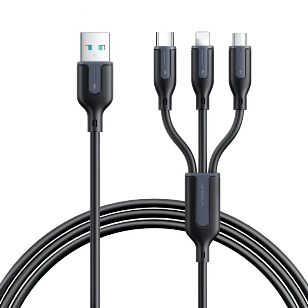 Joyroom S-1T3018A15 3-in-1 Charging Cable - 1.2 Meter - Black
