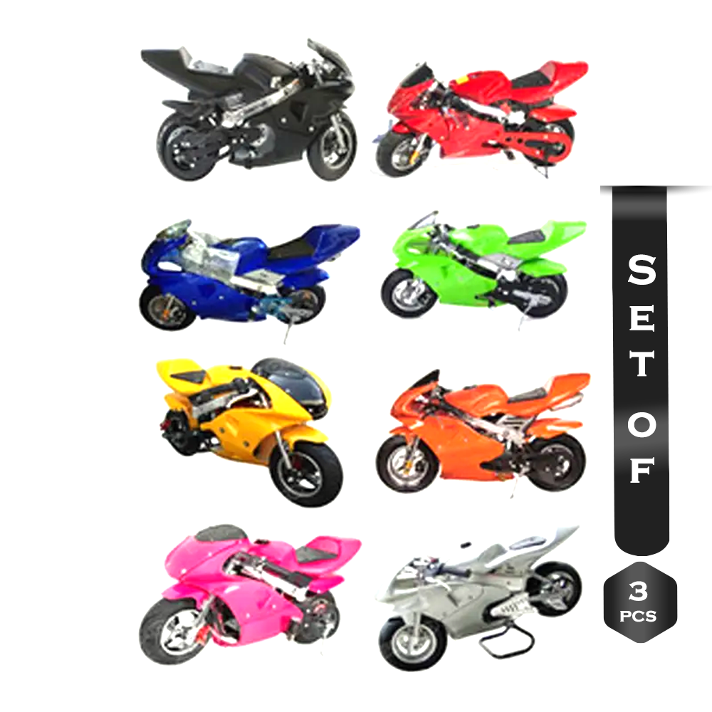 Set of 3Pcs Mini Motorbike Toy For Kids - Multicolor