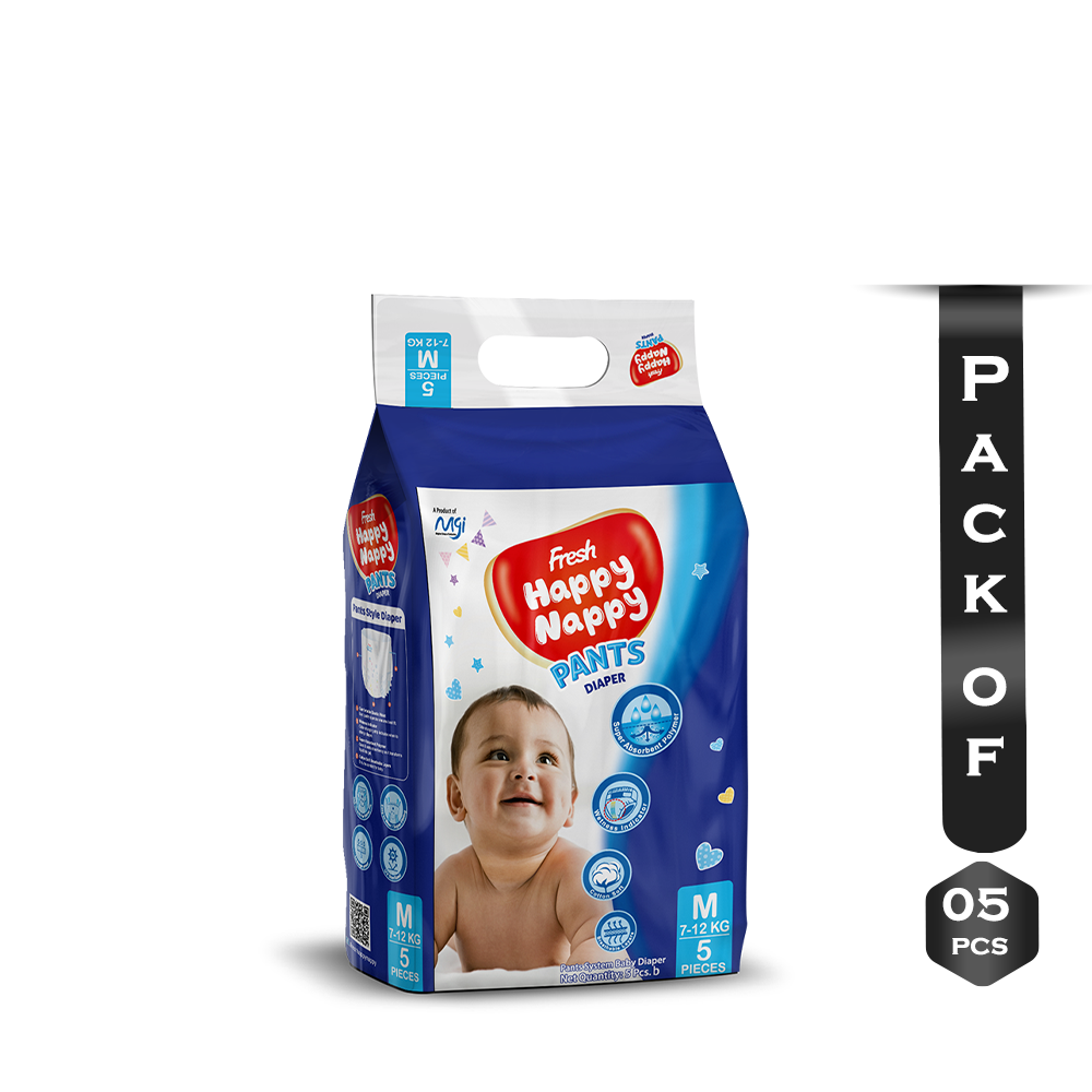 Pack Of 5 Fresh Happy Nappy Pants Diaper M 712Kg 5Pcs