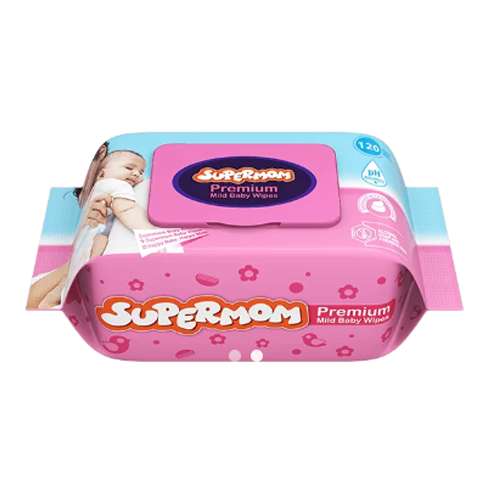 Supermom Mild Baby Wipes - 120Pcs