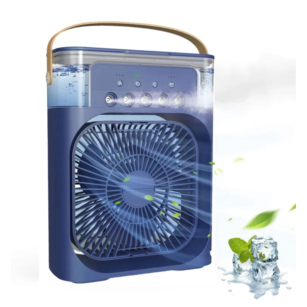 Portable Air Adjustment Small Air Cooler Humidifier Fan - Blue