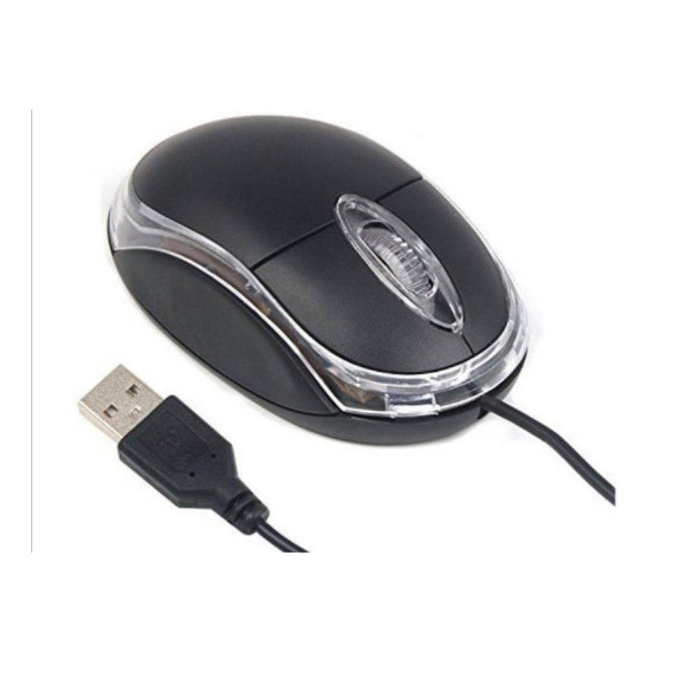 USB Optical Wheel Wired Mouse - Black