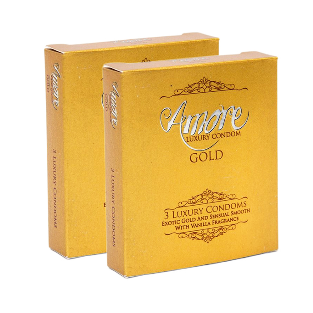 Amore - Luxury Condom Gold - Combo Pack - 2 Packs - 3x2=6pcs