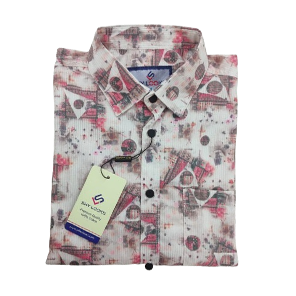 China CottonPrinted Full Sleeve Shirt For Men - Multicolor - OP366