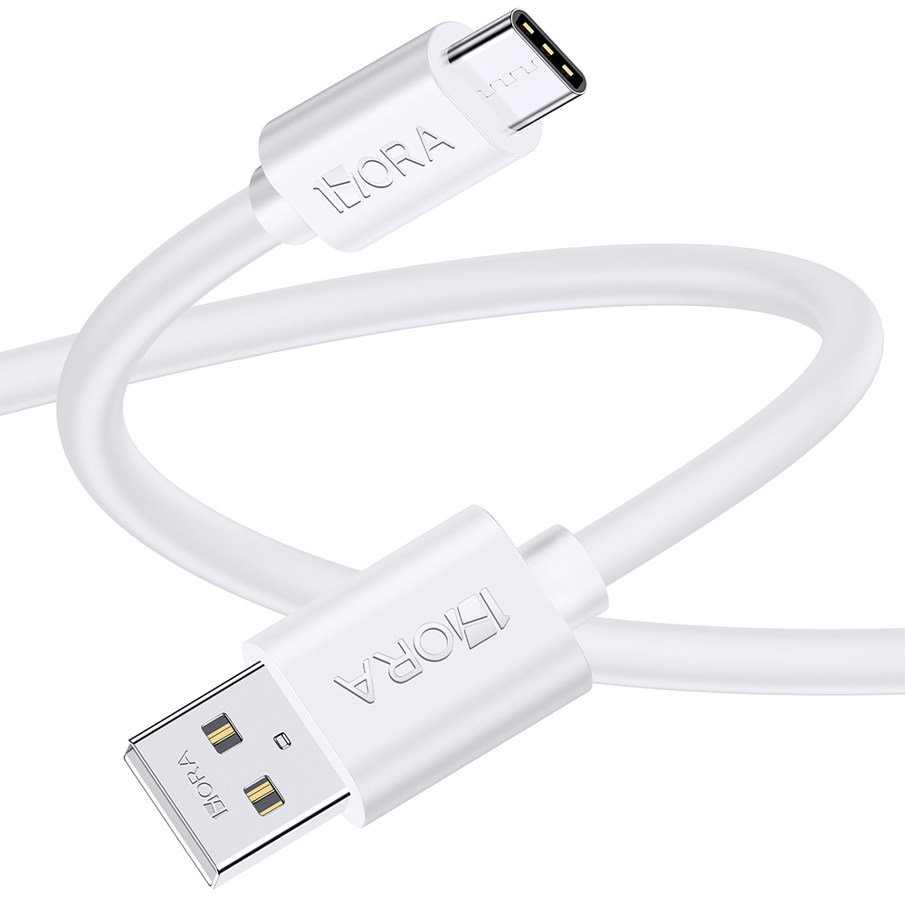 1Hora V8 Series Micro USB to Type C Cable - 1M - White - CAB184B