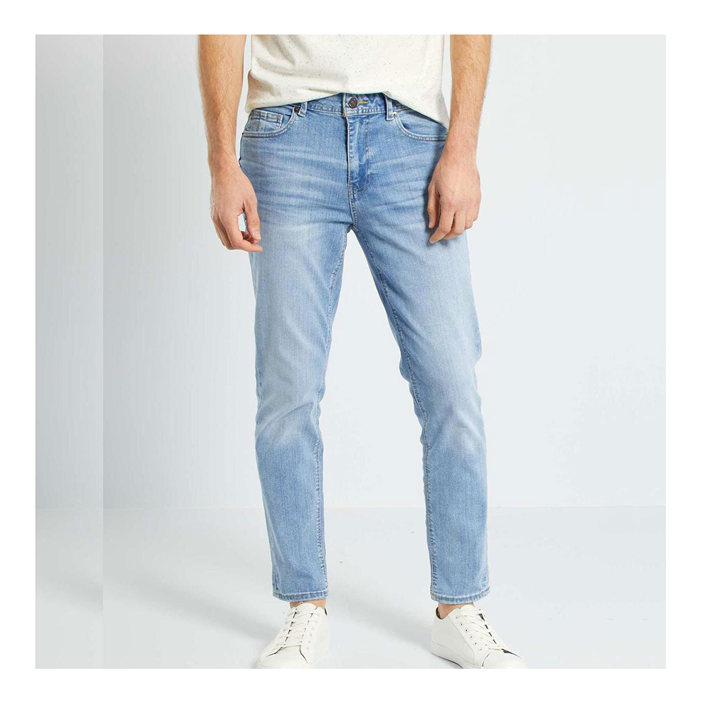 Cotton Semi Stretch Denim Jeans Pant For Men - Light Blue - NZ-13091