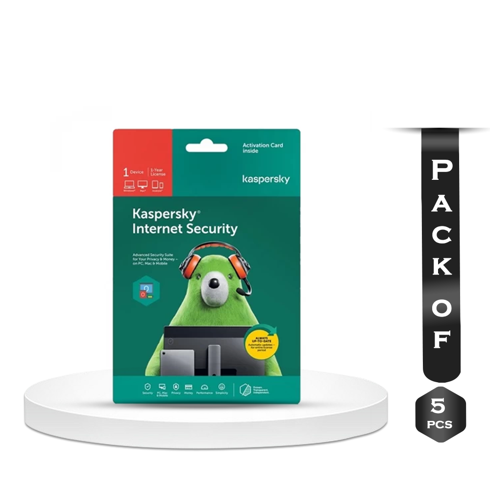 Pack of 5 Pcs Kaspersky Internet Security 1 User - 1 year