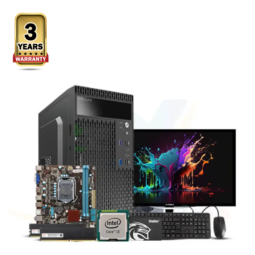 Intel Core i3 4th Generation -  8GB Ram -256GB SSD - 19 Inch HD Monitor - Windows 10 - Full Desktop Computer - Black - EVL-4011