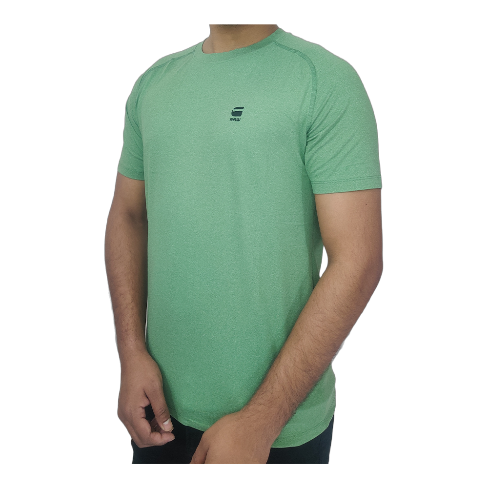 Soft Mesh Cotton Half Sleeve T-Shirt For Men - Green - NGSTM0TS040