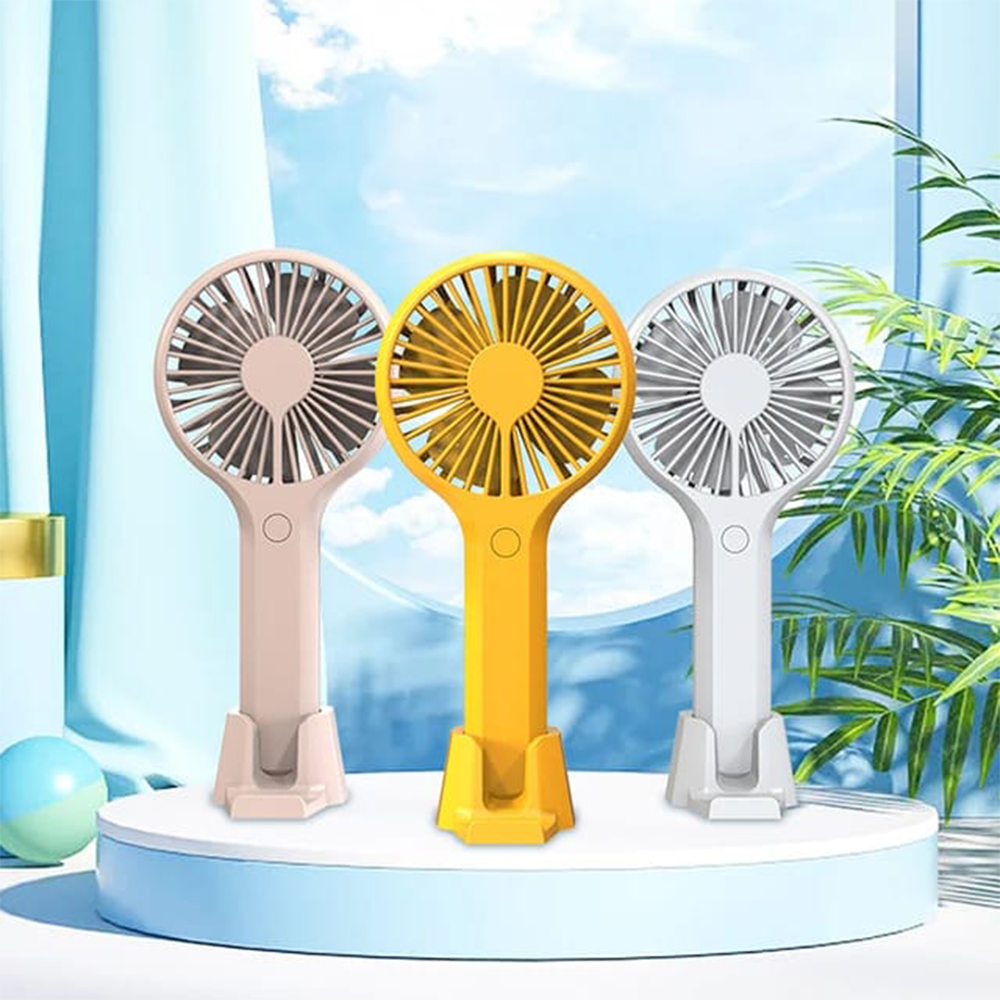 Mini Rechargeable USB Charging Portable Handheld 3x Gear Speed Fan With Mobile Stand