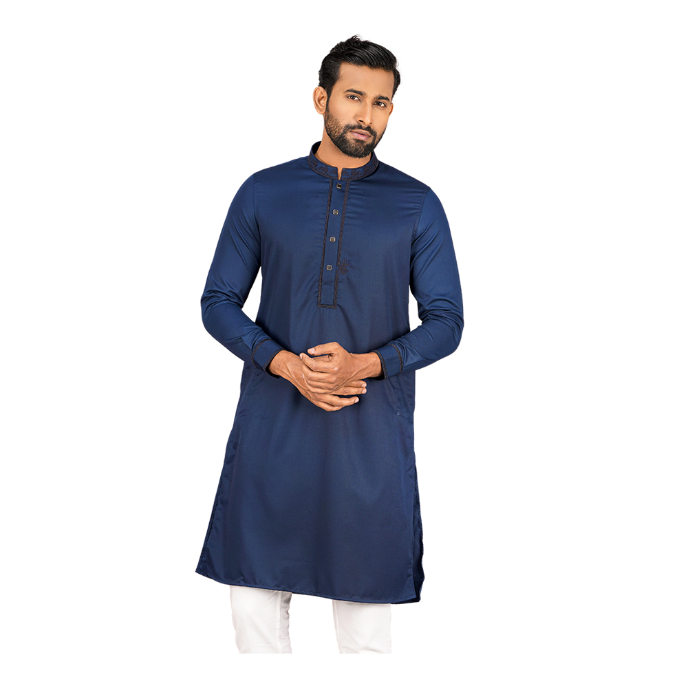 Cotton Casual Exclusive Panjabi For Men - Blue - TMP-1144