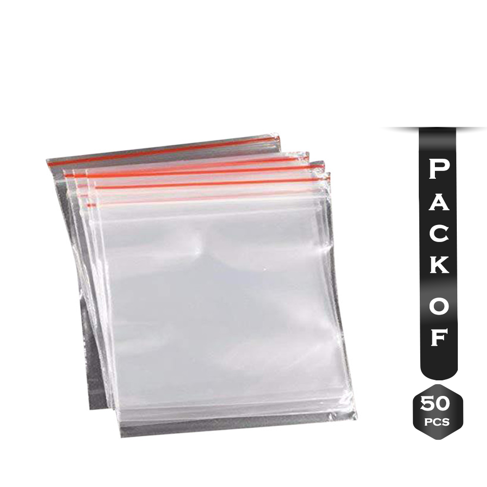Pack Of 50 Pcs Zip Storage Bag 8/12 inch - SA000CRFT097