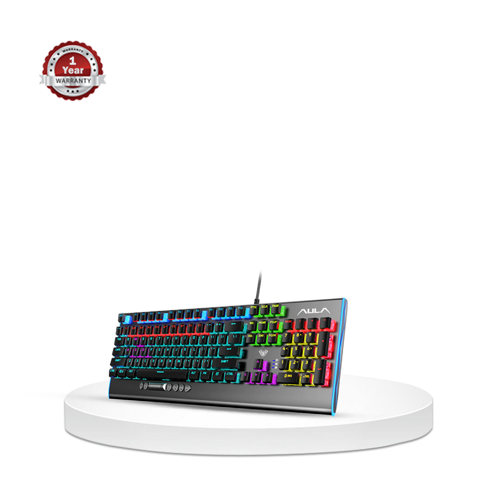 AULA F2099 104 Keys Mechanical RGB Wired Gaming Keyboard - Black