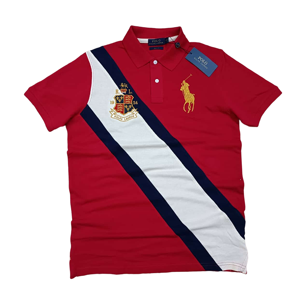 Ralph Lauren Half Sleeve Polo Shirt for Men - Red