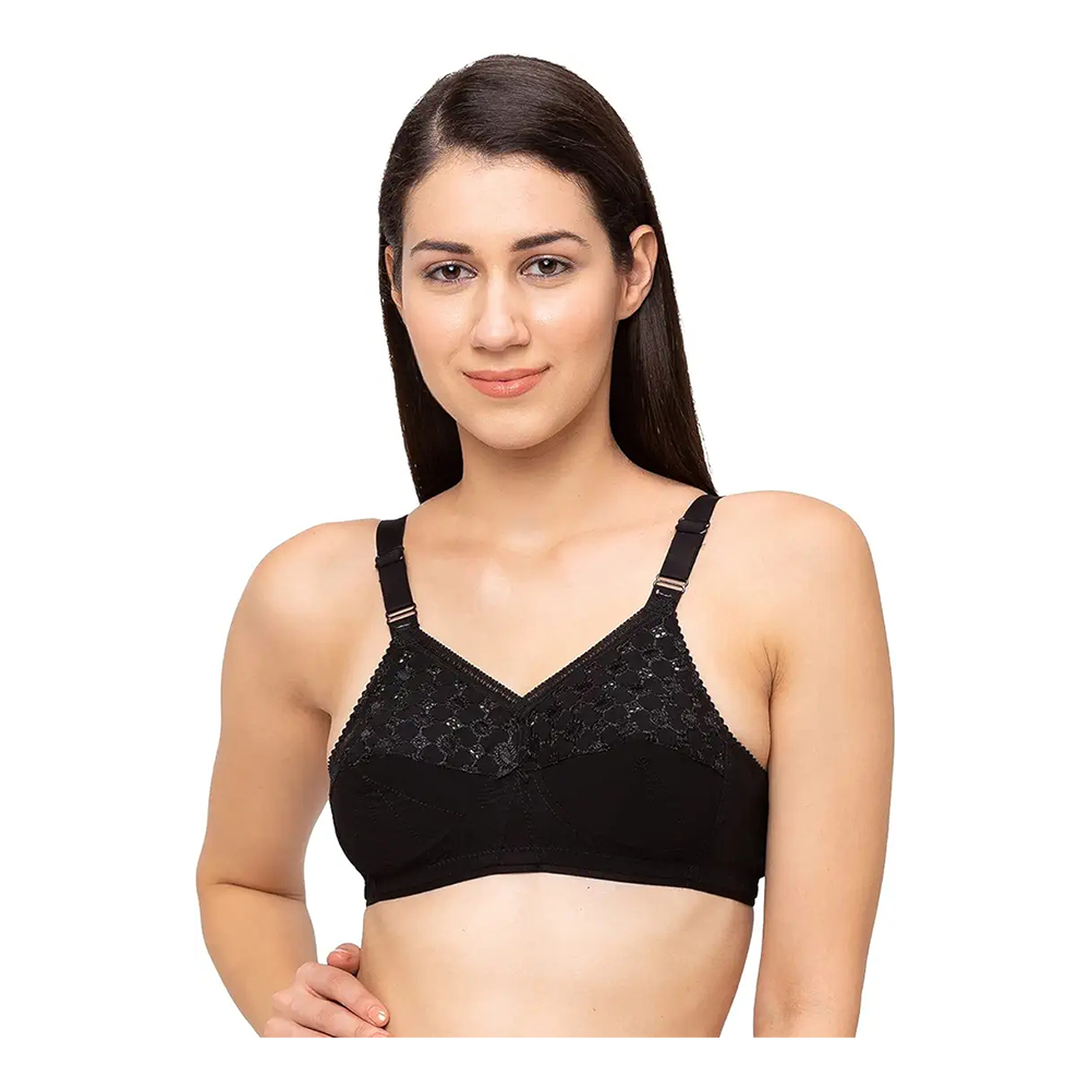 Juliet Nari Cotton Bra For Women - Black