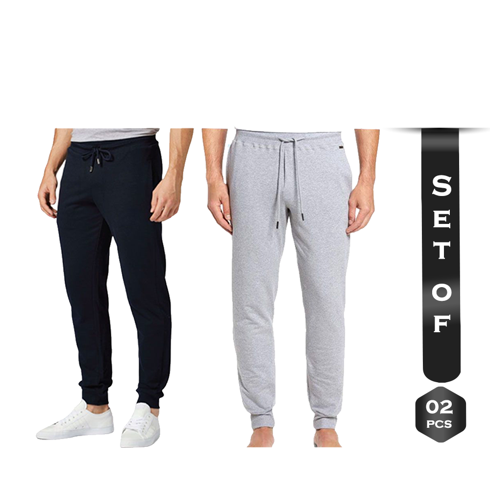 Set of 2 Pcs Laksba Soft Washed Cotton Sweatpants for Men