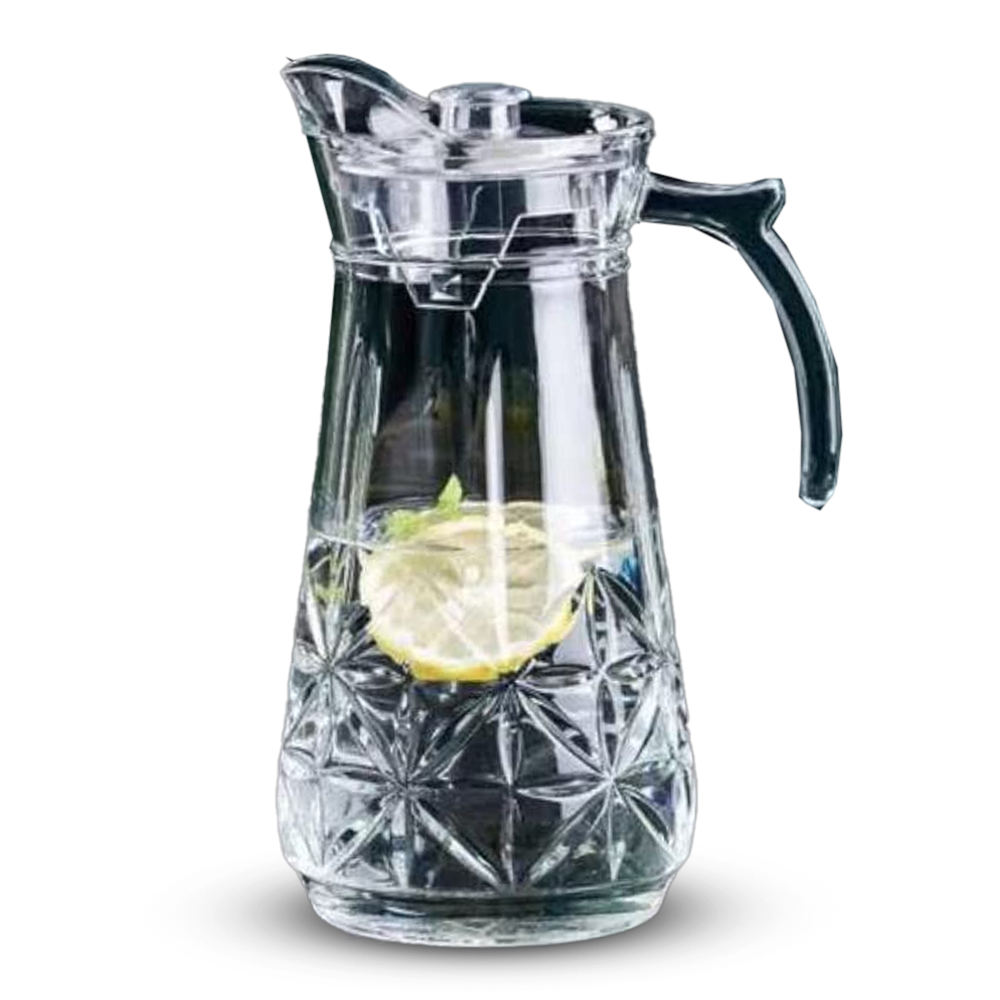 Crystal Glass Jug Water and Juice Glass Jug - 1.8 Liter - Transparent