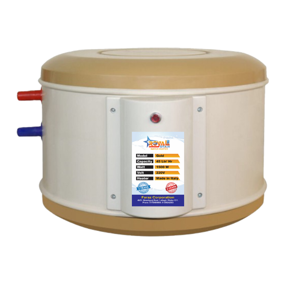 Royal Star Gold Water Heater Geyser 1500 Watt - 45 Liter - Cream