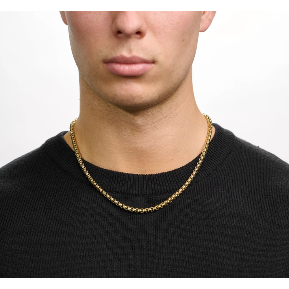 Stainless Steel Stylish Chain For Men - Golden