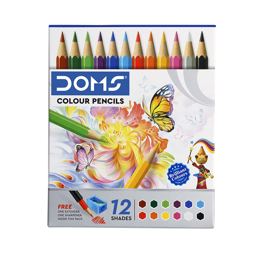 DOMS Colour Pencil 12 Shades - Half Size