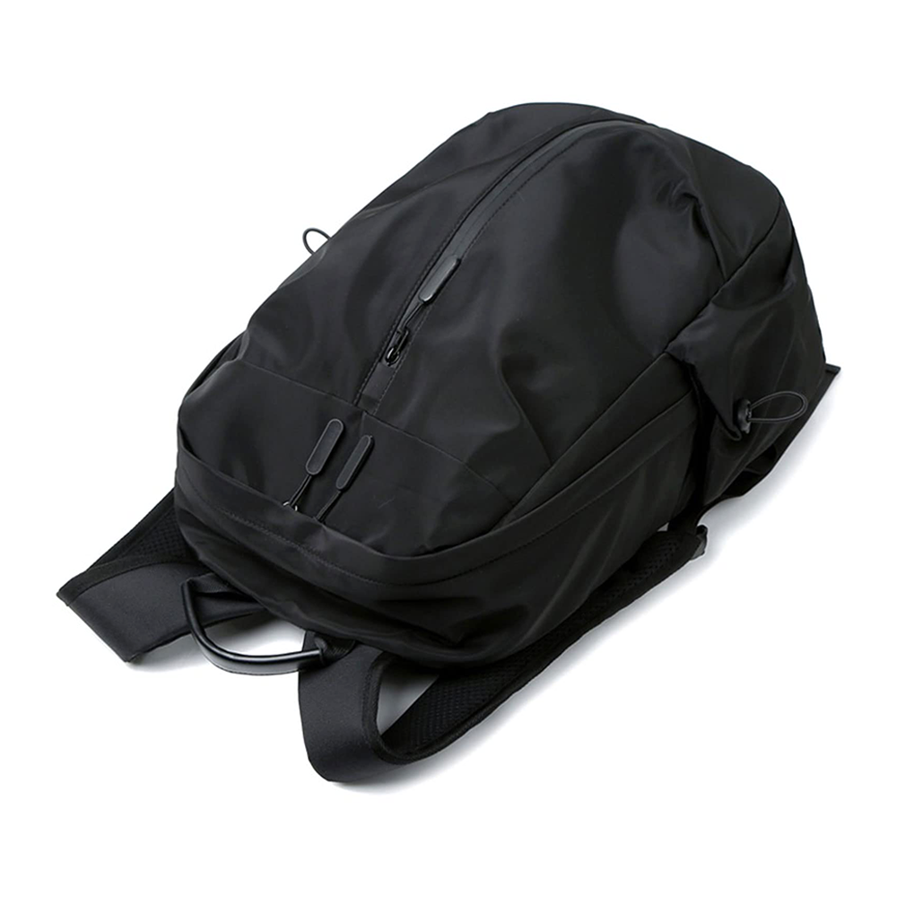 Nylon Water Resistant Travel Backpack - Black - AL1005