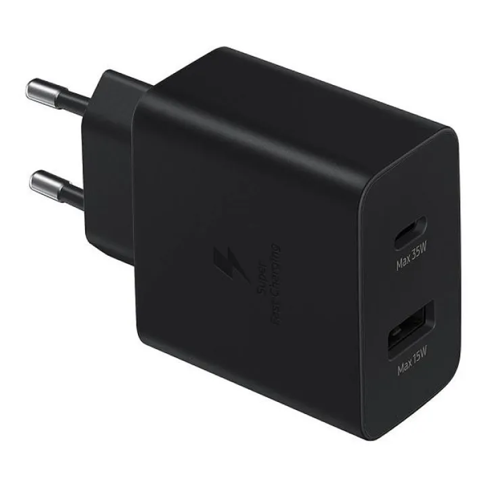 Samsung 35W PD Power Adapter Duo USB-C USB-A Ports Charger - Black