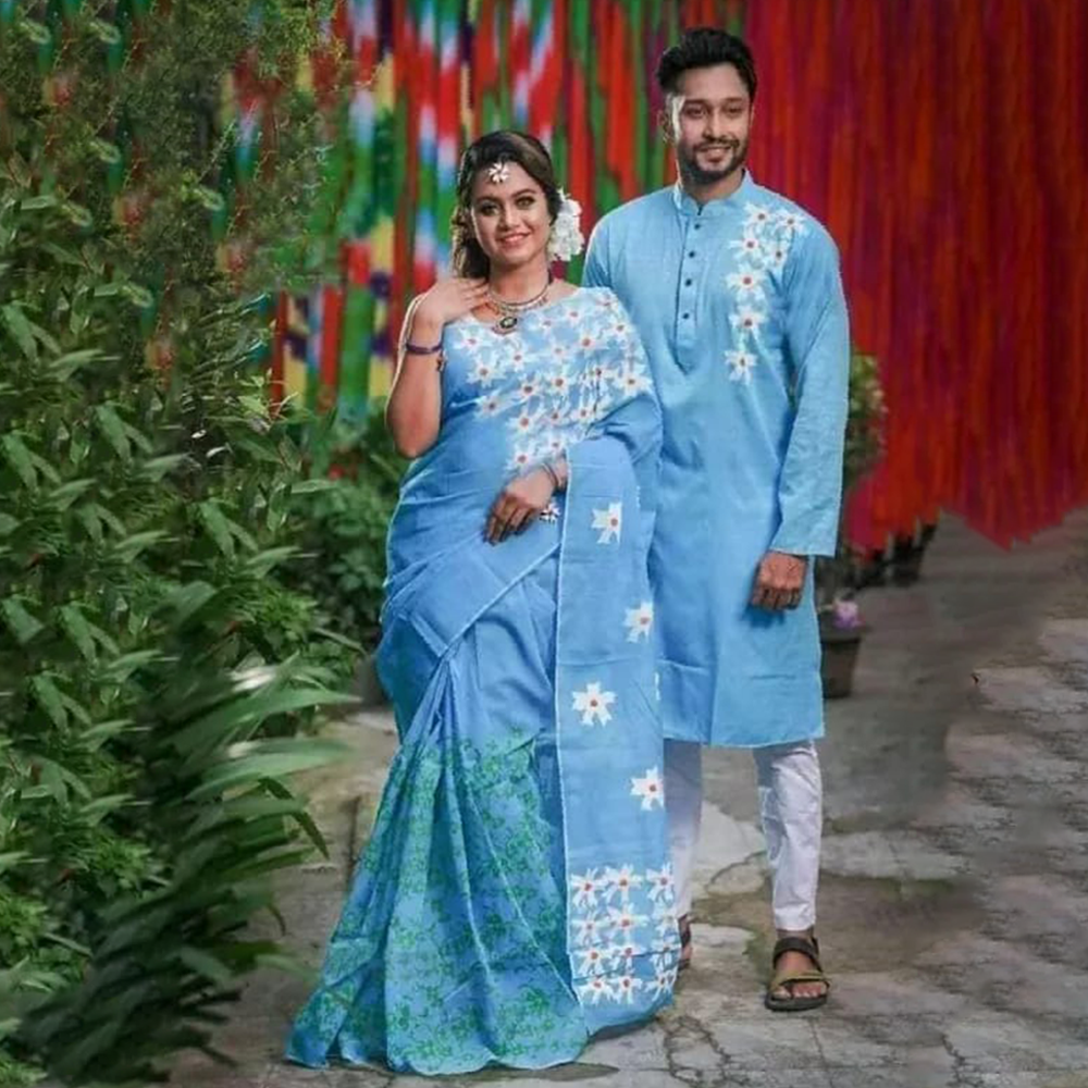 Light blue wedding saree shop