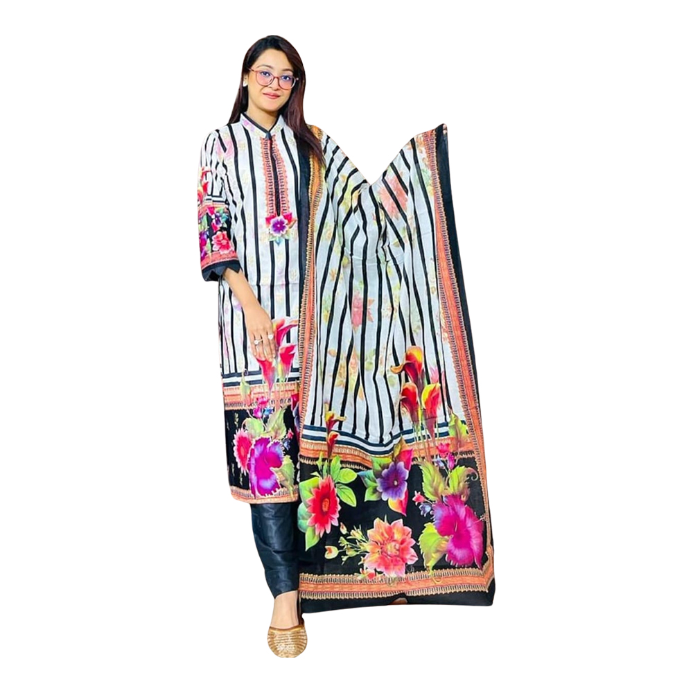 Sadabahar Lawn Ready Made Salwar Kameez for Women - Multi Color